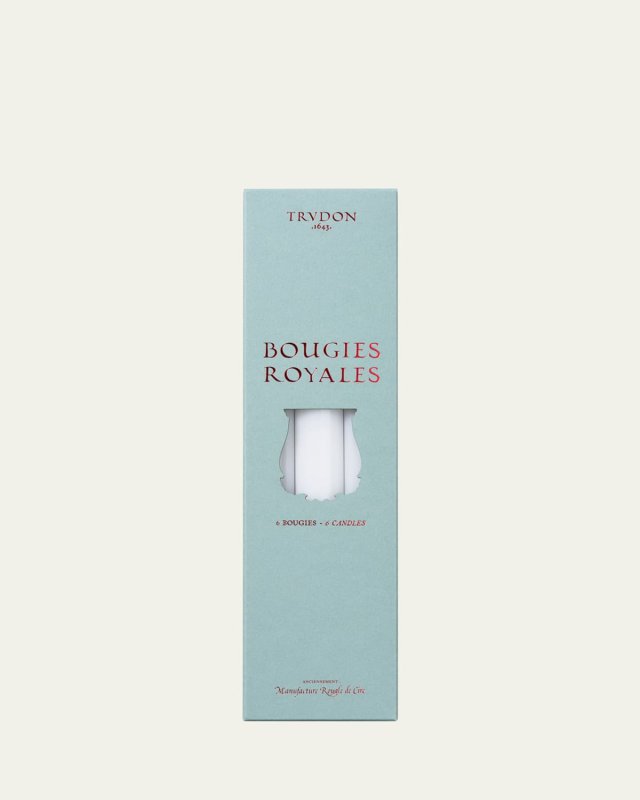 Royale Taper Candles - White, Set of 6
